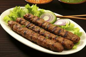 savoureux chercher kabab. ai généré. photo