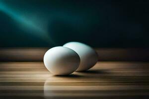 deux des œufs sur une en bois tableau. généré par ai photo