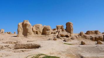 ruines de jiaohe situées dans la province du xinjiang en chine. photo