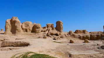 ruines de jiaohe situées dans la province du xinjiang en chine. photo