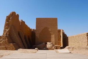 vue paysage des ruines de gaochang inturpan province du xinjiang en chine. photo