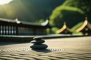 Zen jardin, Zen jardin, Zen jardin, Zen jardin, Zen jardin,. généré par ai photo