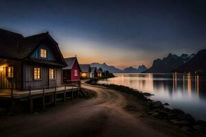 le lofoten îles, Norvège. généré par ai photo