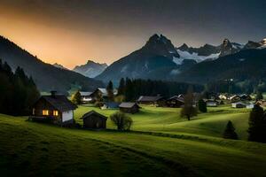 photo fond d'écran le ciel, montagnes, le soleil, le montagnes, le soleil, le montagnes,. généré par ai