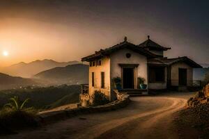 le maison de le Soleil. généré par ai photo