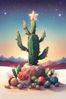marrant graphique pour Noël cactus au lieu de Noël arbre photo