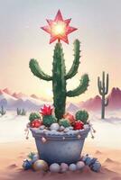 marrant graphique pour Noël cactus au lieu de Noël arbre photo