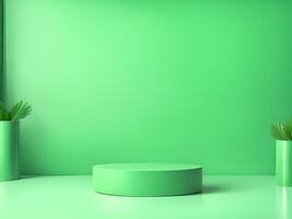 minimal 3d le rendu de vert et blanc podium avec copie espace photo