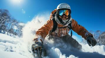 demi-lune, hiver des sports. ai généré. photo