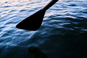 fermer de un rame contre le l'eau. photo