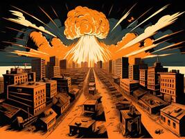 explosion de une nucléaire bombe. photo