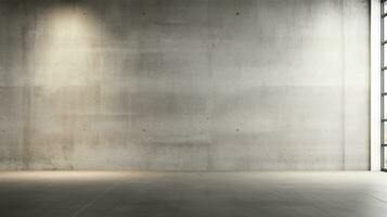 moderne béton grenier mur Contexte avec gris sol. abstrait vide foncé béton pièce intérieur. photo
