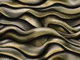 proche en haut vert serpent peau texture. 3d illustration photo