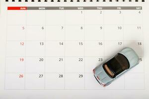 calendrier et voiture Assurance prime Paiement rendez-vous photo