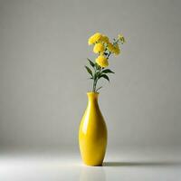 Jaune vase isolé sur blanc Contexte. ai génératif photo