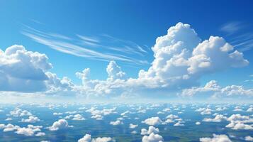 ai généré journée ensoleillée ciel bleu avec des nuages photo