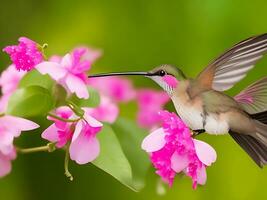 une coloré abstrait colibri avec une coloré Contexte. ai génératif photo