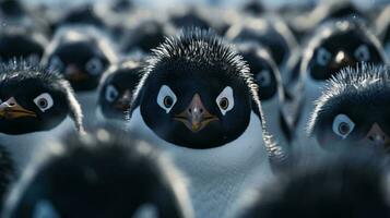 une groupe de bébé des oiseaux ai généré photo