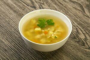 savoureuse soupe de poulet aux carottes photo