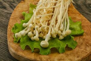 champignons enoki crus pour la cuisson photo