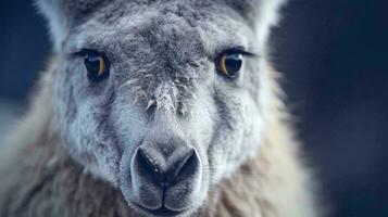 une proche en haut de une Loup ai généré photo