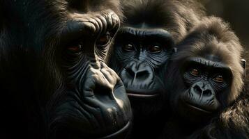 une groupe de singes ai généré photo