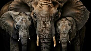une groupe de éléphants ai généré photo