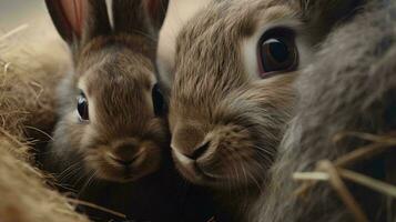 une couple de lapins ai généré photo