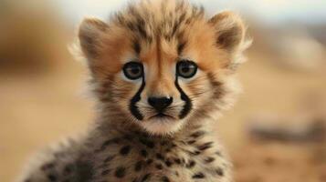 une proche en haut de une guépard ai généré photo