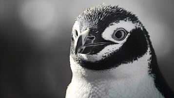 une noir et blanc oiseau ai généré photo