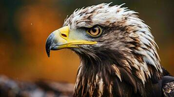 une proche en haut de une oiseau ai généré photo