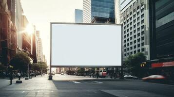 une grand panneau d'affichage dans une ville ai généré photo