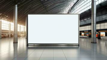 une grand blanc écran dans une grand pièce ai généré photo