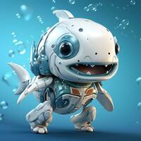 3d robot requin photo