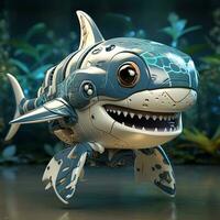 3d robot requin photo