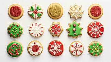 ai génératif sans couture modèle de réaliste Noël biscuits avec décoration photo