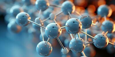 génératif ai, abstrait moléculaire forme, Célibataire aminé acide molécule. chimie médicament éducation photo