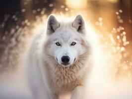 chien pendant une hiver marcher ai génératif photo