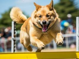 fougueux chien courses par un agilité cours ai génératif photo