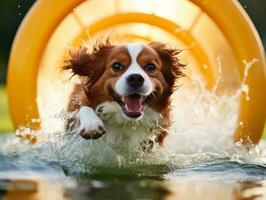 fougueux chien courses par un agilité cours ai génératif photo