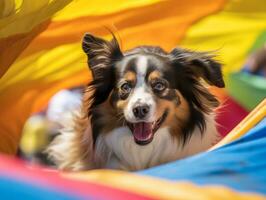 fougueux chien courses par un agilité cours ai génératif photo