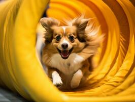 fougueux chien courses par un agilité cours ai génératif photo