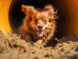 fougueux chien courses par un agilité cours ai génératif photo