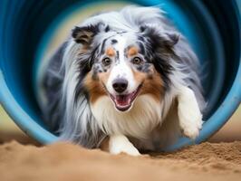 fougueux chien courses par un agilité cours ai génératif photo