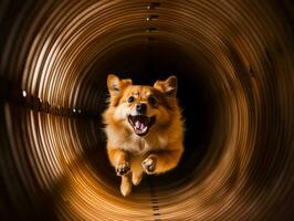 fougueux chien courses par un agilité cours ai génératif photo