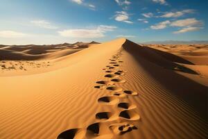 sablonneux dune imprimé avec le empreintes de natures périple ai généré photo