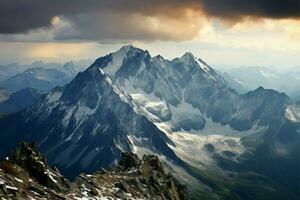 majestueux pics dans une vaste étendue, natures intemporel, robuste beauté ai généré photo