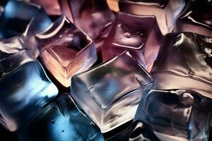 vibrante teinté la glace cubes apporter une rafraîchissant, ambiance levage Contexte ai généré photo