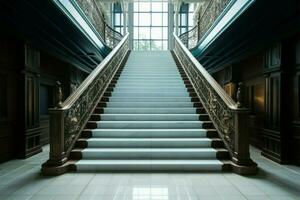 vide, gracieux escalier pas révéler leur inhérent beauté ai généré photo