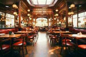 un abstrait aperçu dans une ancien café restaurant intérieurs unique atmosphère ai généré photo